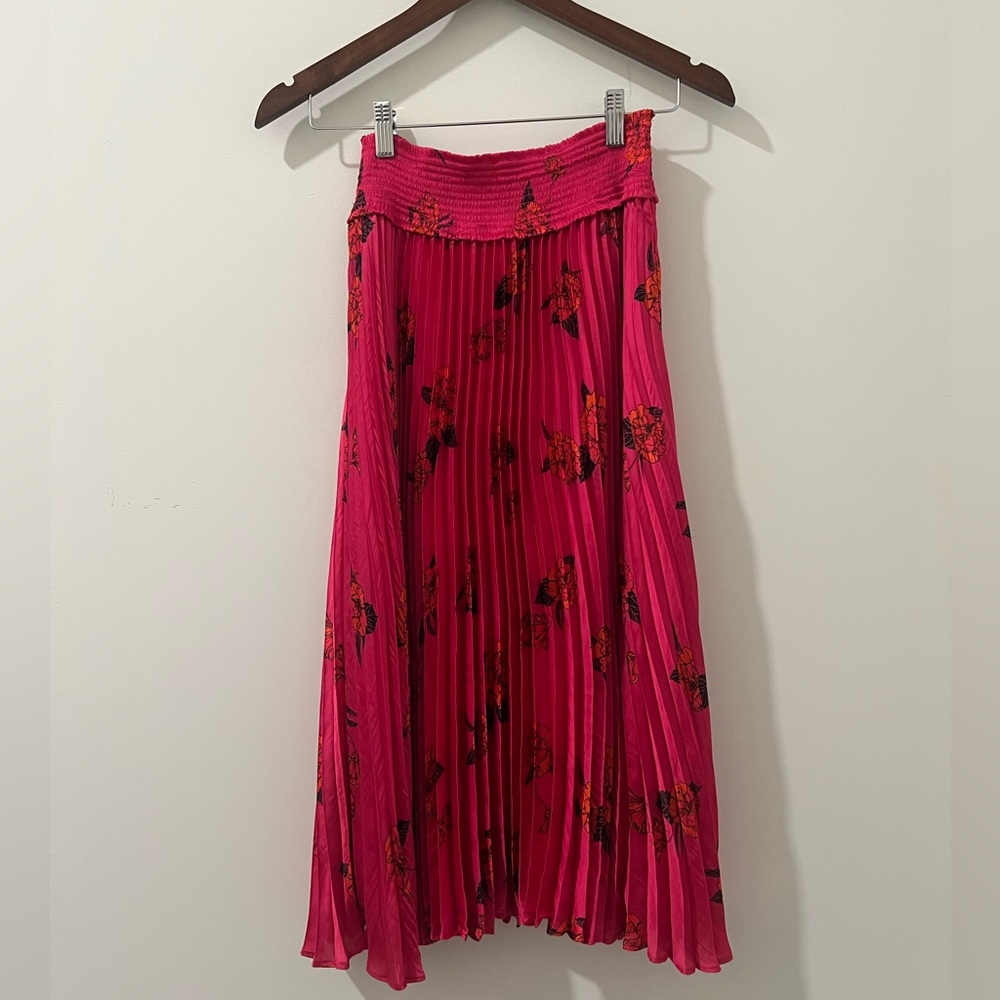 Banana Republic Pink Floral A-Line Skirt